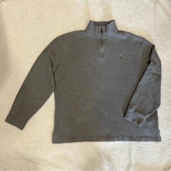 Polo Ralph Lauren, Quarter Zip Pullover, Grey, Men’s Size Large - Picture 13 of 14